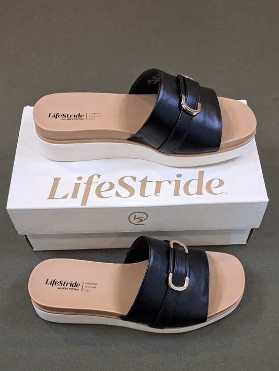Life Stride Shoes - LifeStride Genevieve Sandal - Color: Black - Size: 7.5 Wide